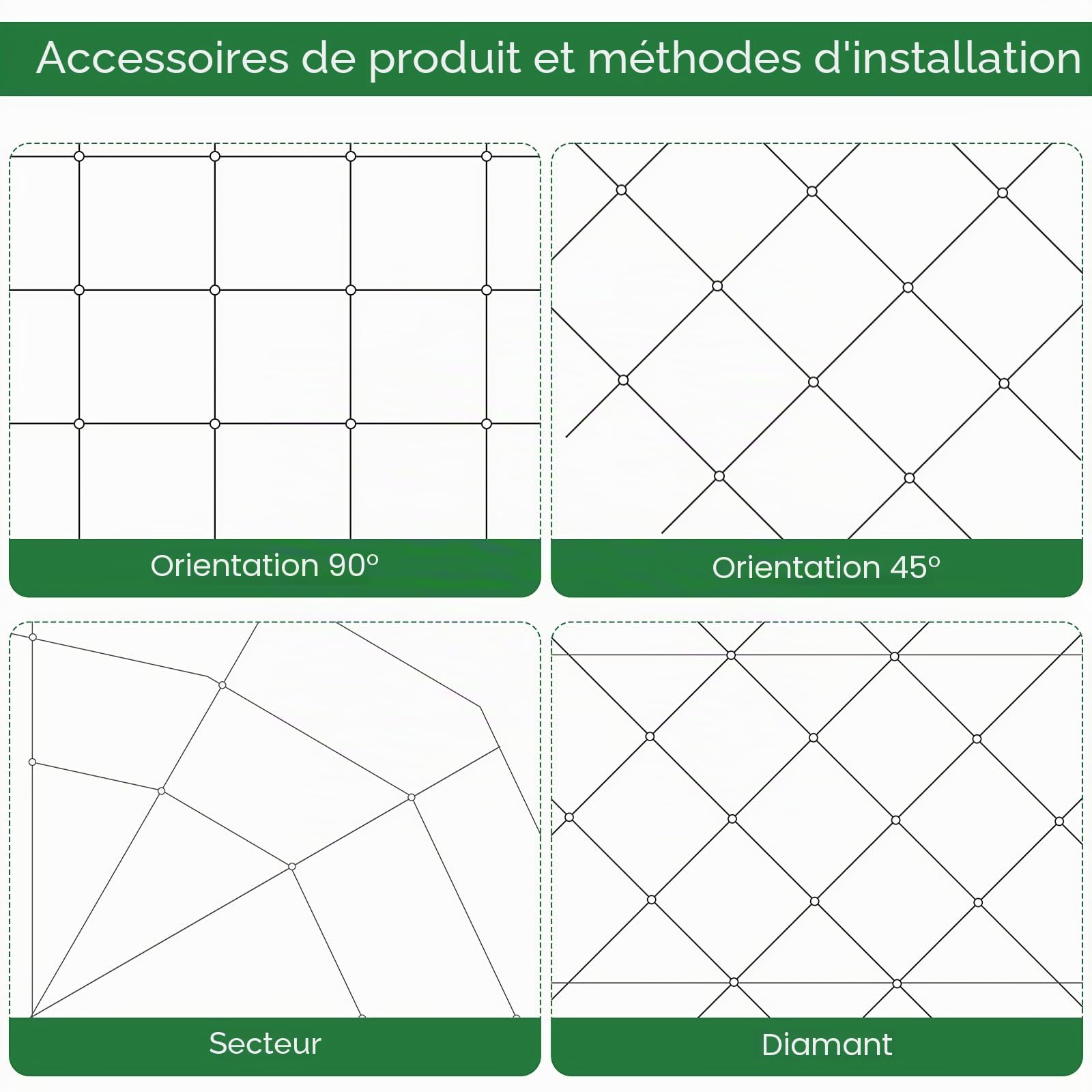 Support pour Plantes grimpantes Corde de 24 m, Support Treillis pour Plantes Grimpantes Kit avec Supports muraux et Corde de 3 mm, 16 Supports