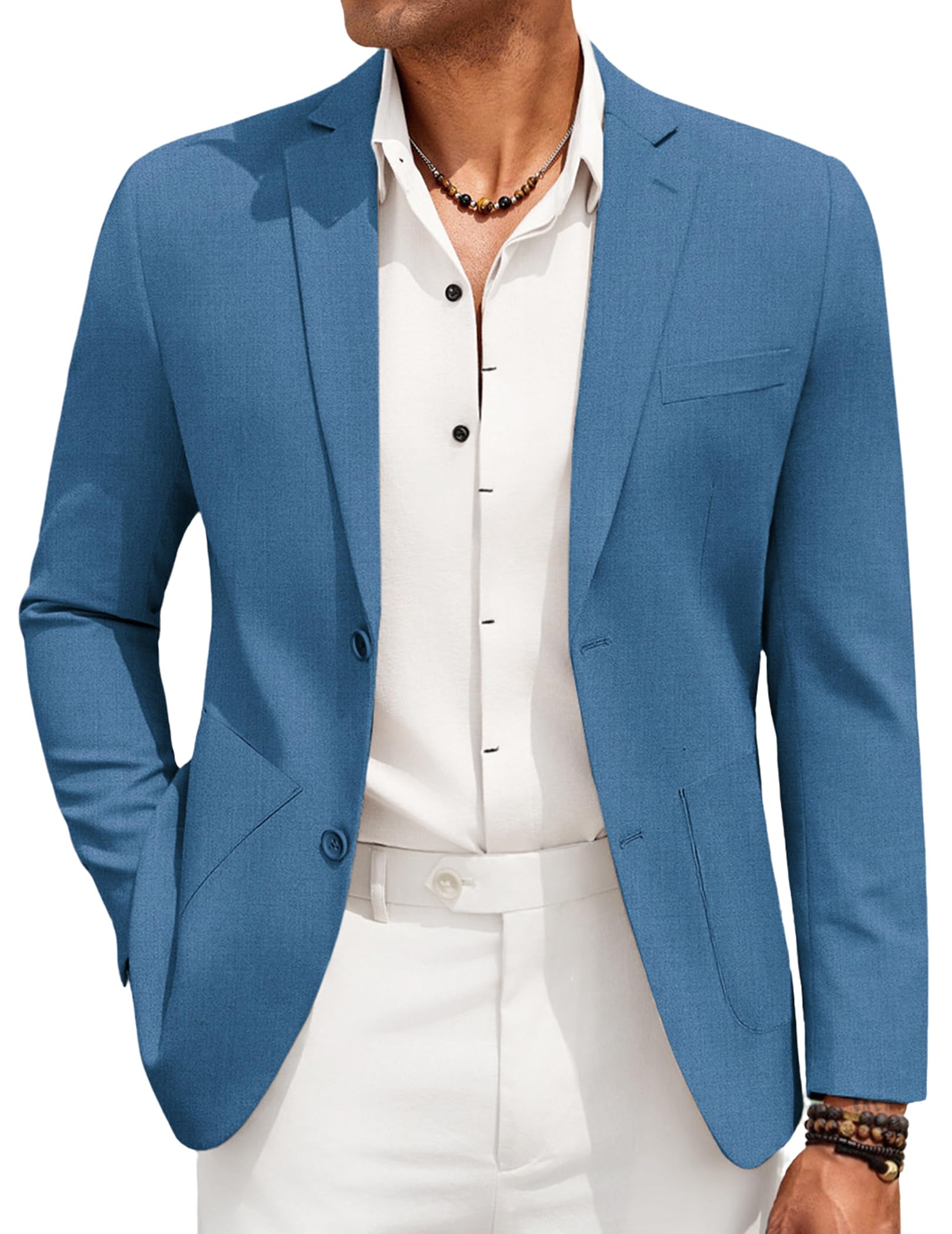 COOFANDY Men's Casual Linen Blazer Jacket Lightweight Sport Coats Two Button Suit Jackets