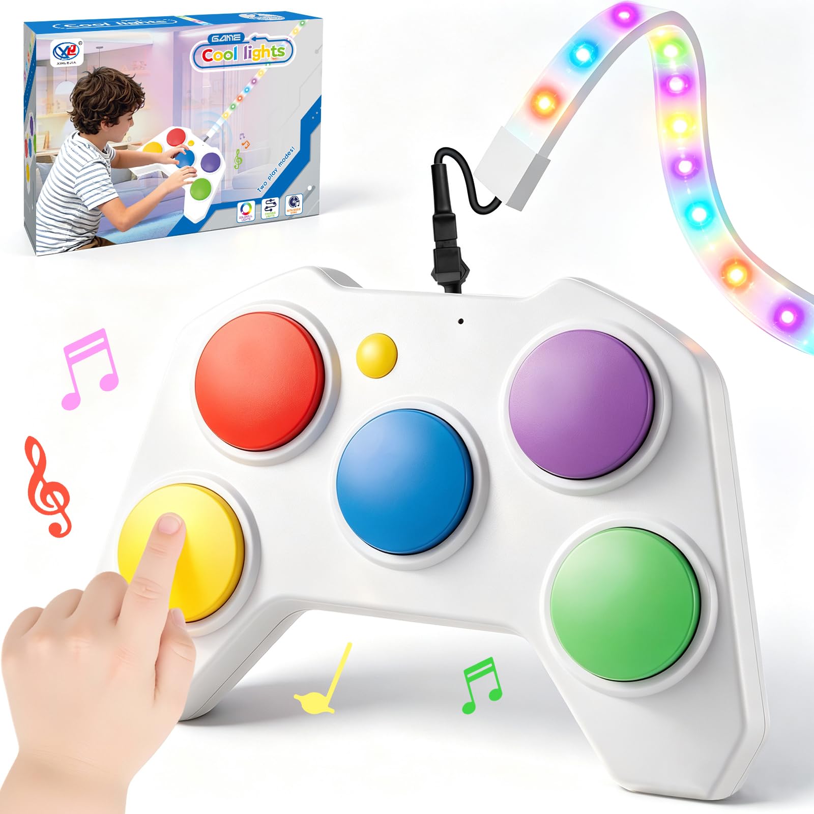 Fast Push Handheld Game for Kids, Light Up Color Matching Reflex Game