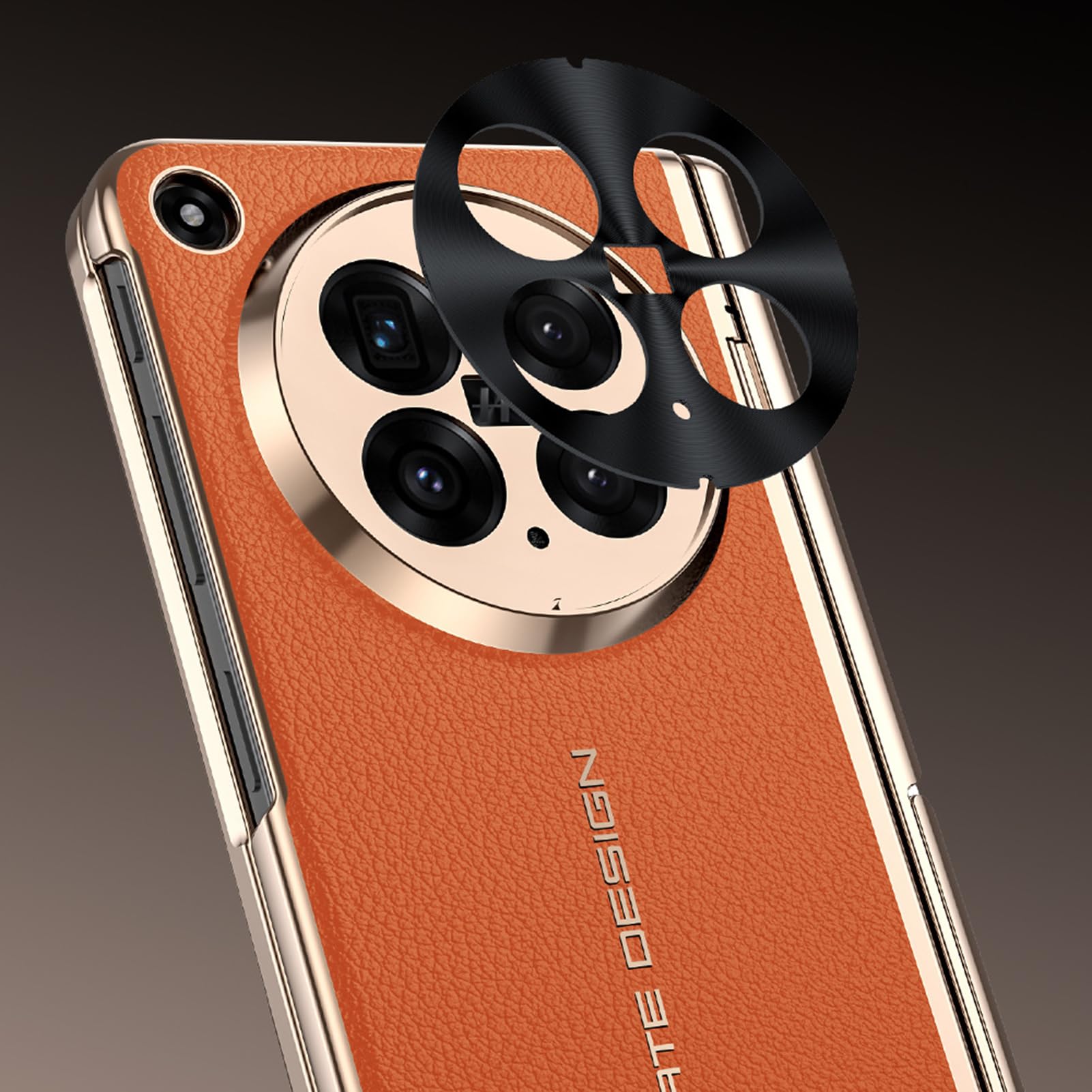 Etui platerowane do Oppo Find N6, ochrona ekranu zapobiegająca podglądaniu luksusowy futerał na aparat odporny na wstrząsy skórzany pokrowiec na podpórkę, szary, N6