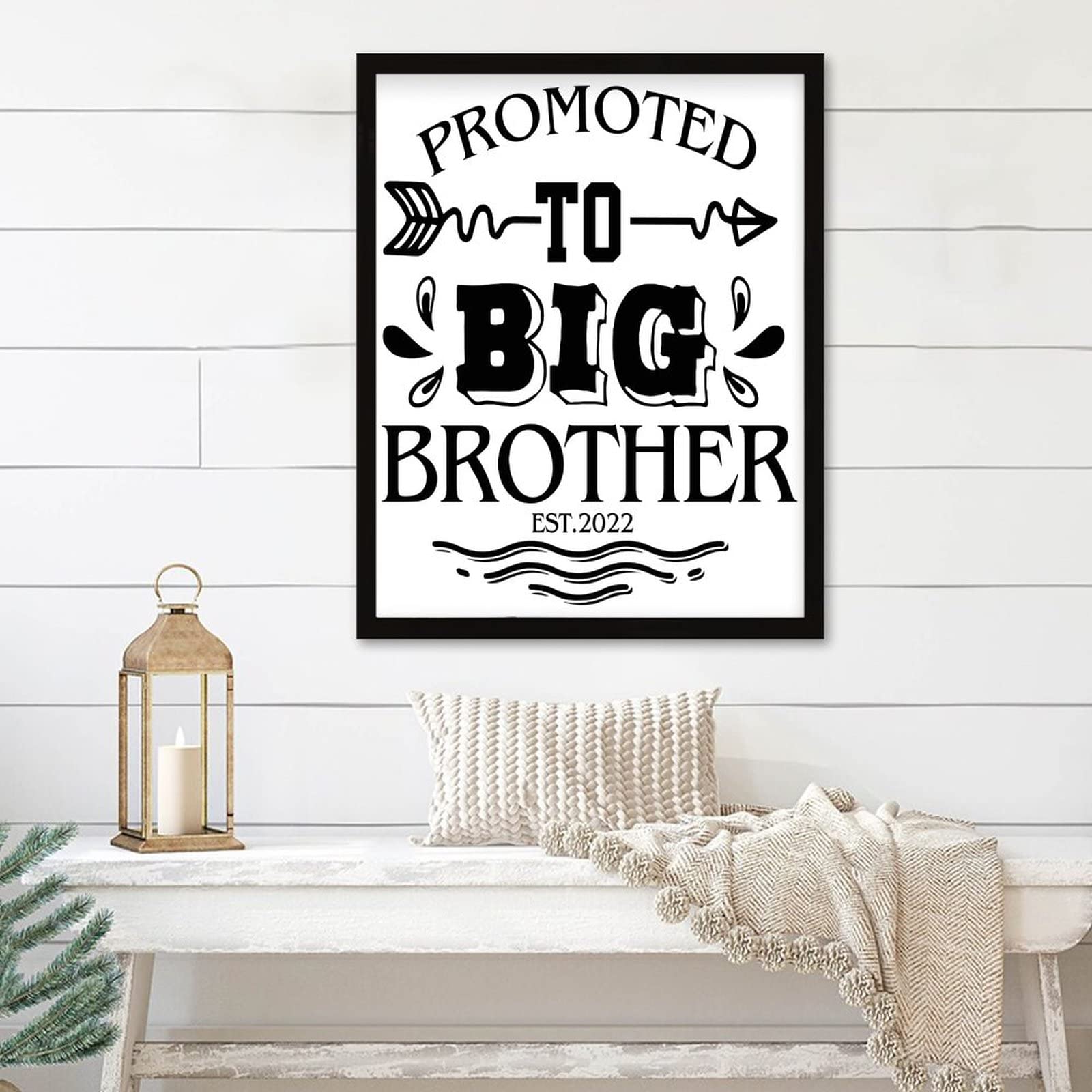 Impression murale Big Brother avec cadre bois premium finition noir et blanc