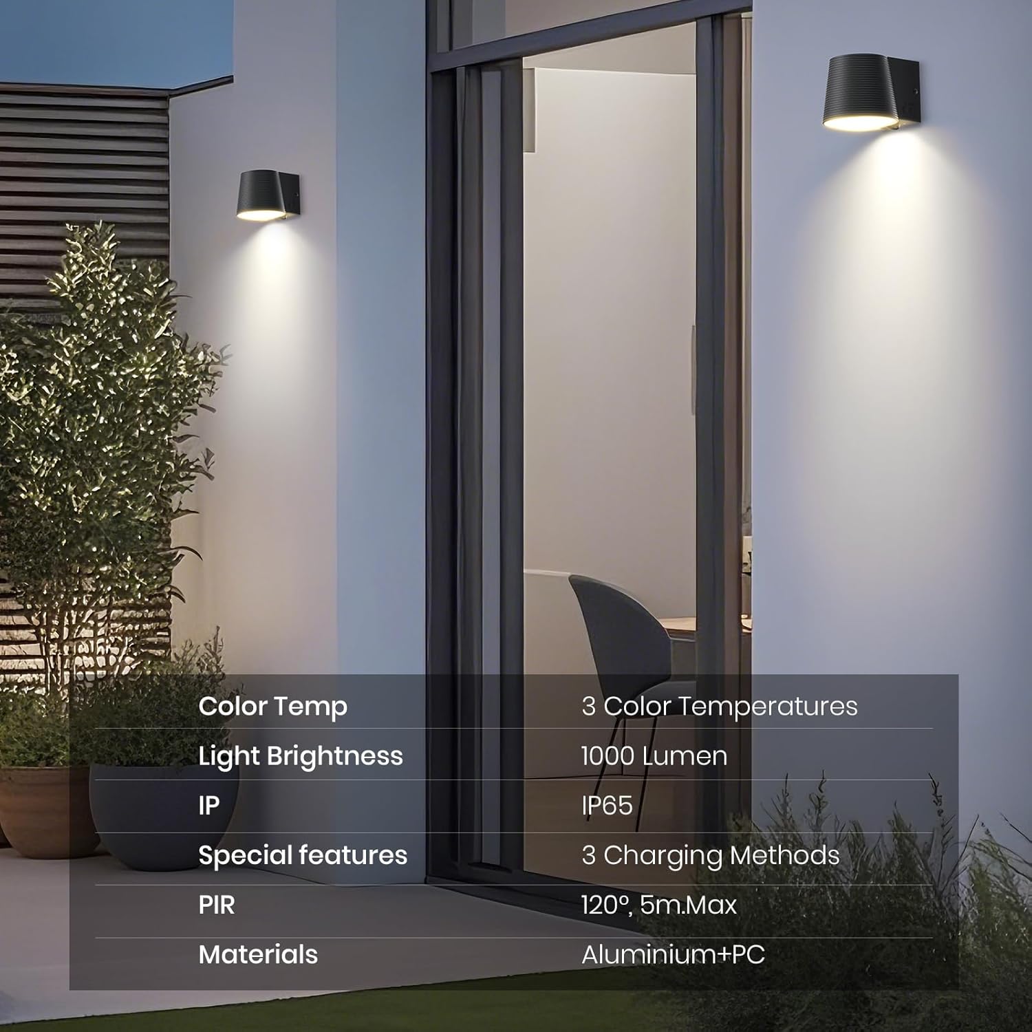 SOTTLOT Outdoor Light Fixture, Solar Wall Light