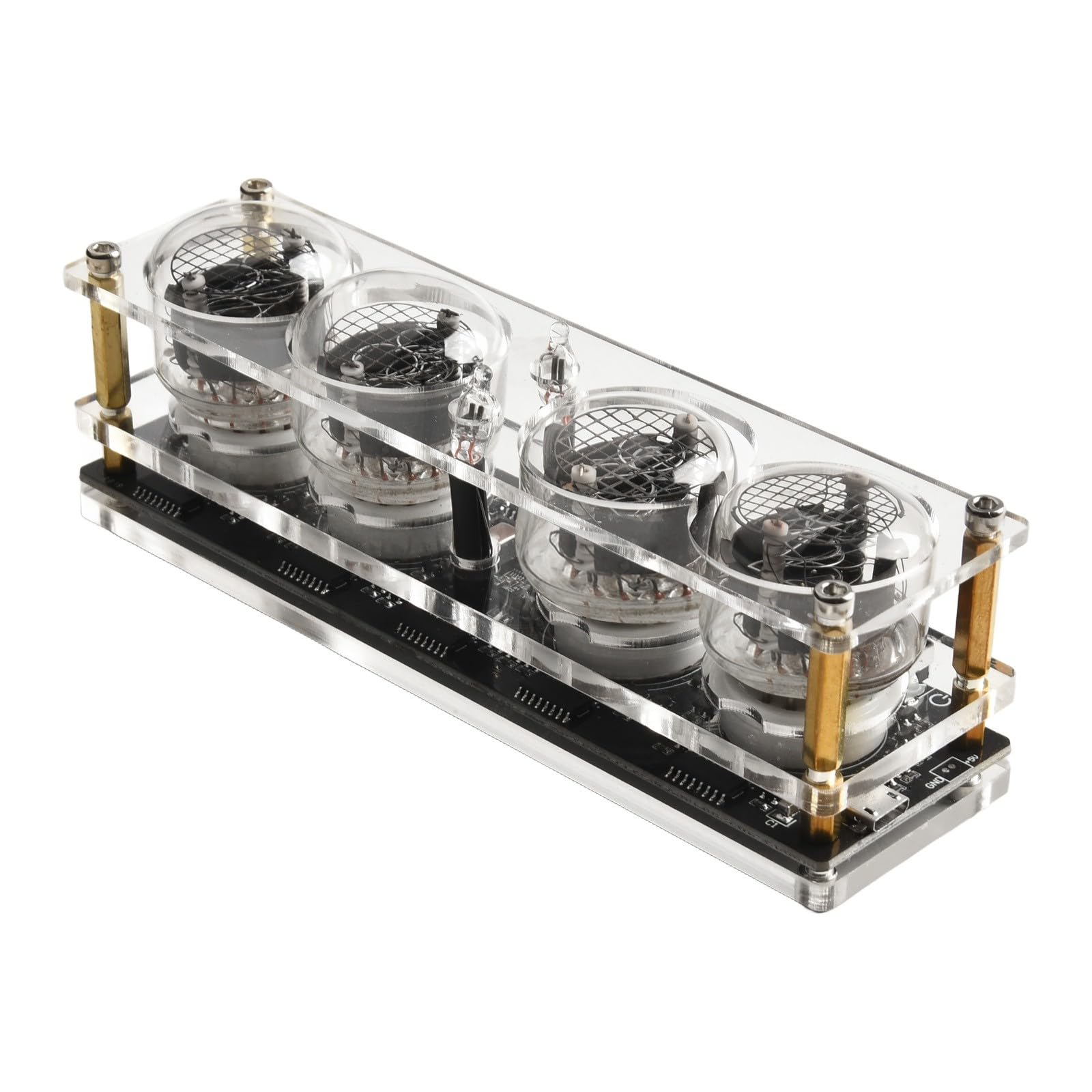 IN-12 Nixie Reloj de tubo de 4 dígitos LED retro digital con alimentación USB, para dormitorio, sala de estar, guardería, decoración, estilo B con tubo