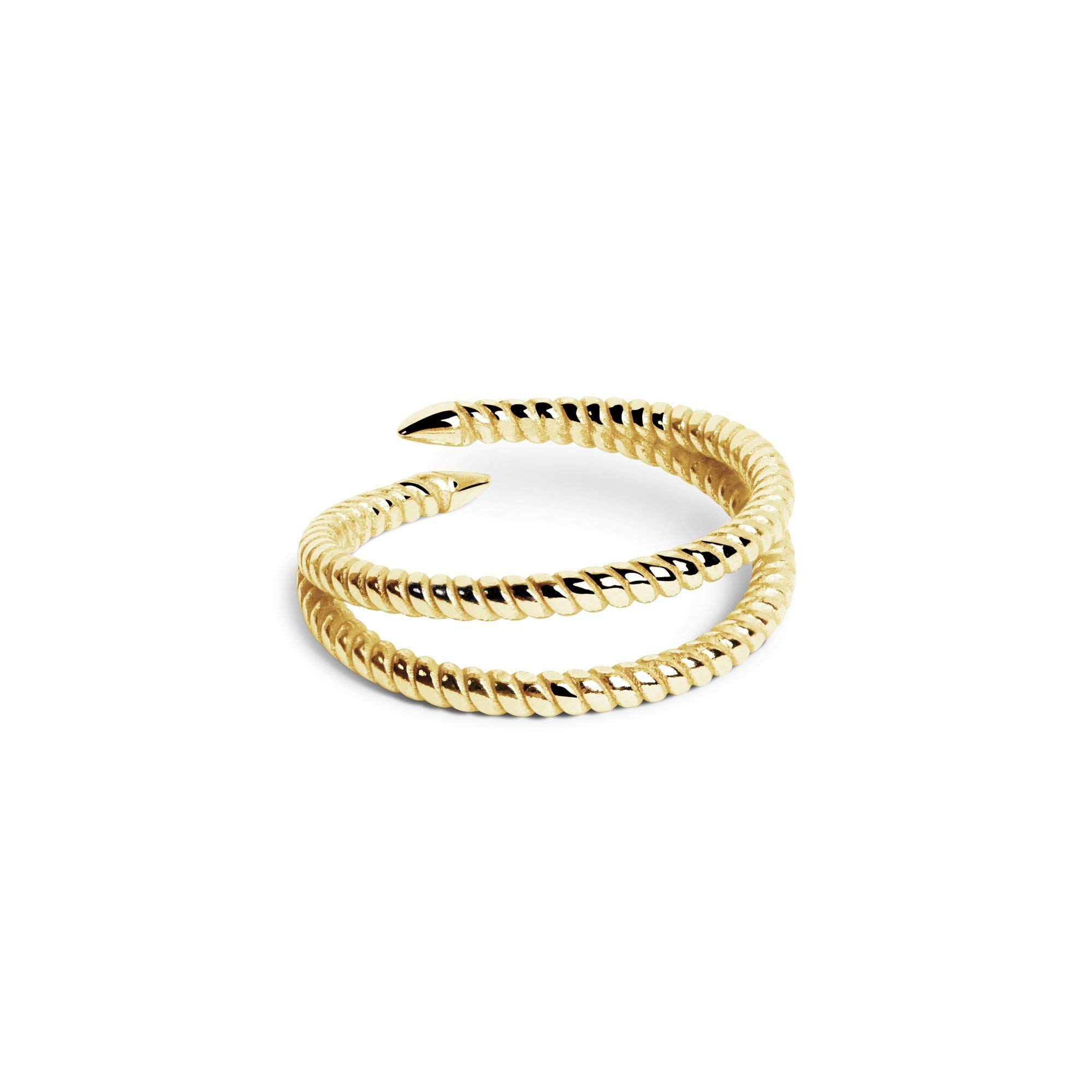 SINGULARU Anillo Doble Twist - Anillo Ajustable - Plata de Ley 925 con Acabado Baño de Oro de 18 Kt. o Rodio - Talla Unica - Joyas para Mujer - Hecho en España