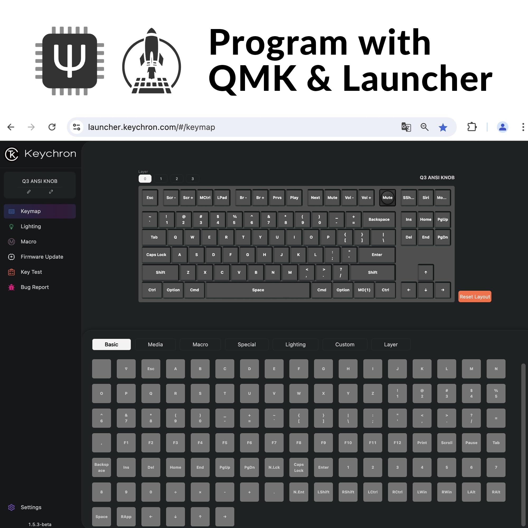 Keychron Q3 Wired Custom Mechanical Keyboard Knob Version