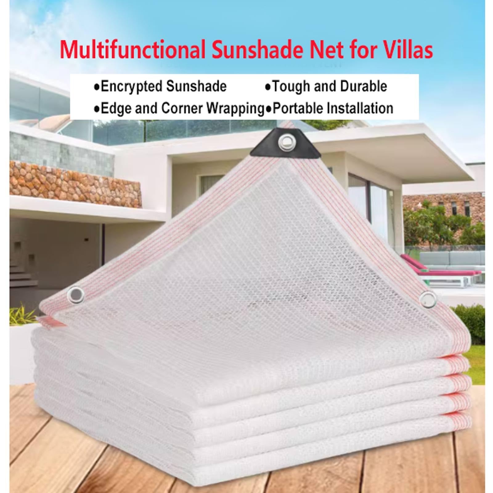 Sonnenschutznetz Weiß 2x3m Mit Ösen - Schattentuch Für Garten, Terrasse & Gewächshaus - 80% Beschattung, Atmungsaktiv & UV-Schutz