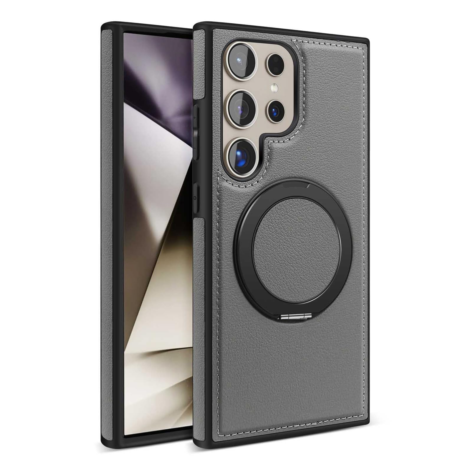 Etui do Samsung Galaxy S25 Ultra/S25 Plus/S25, bezprzewodowe ładowanie antypoślizgowe etui osłona obiektywu twarda powłoka magnetyczny uchwyt pokrowiec (szary, S25 Plus)