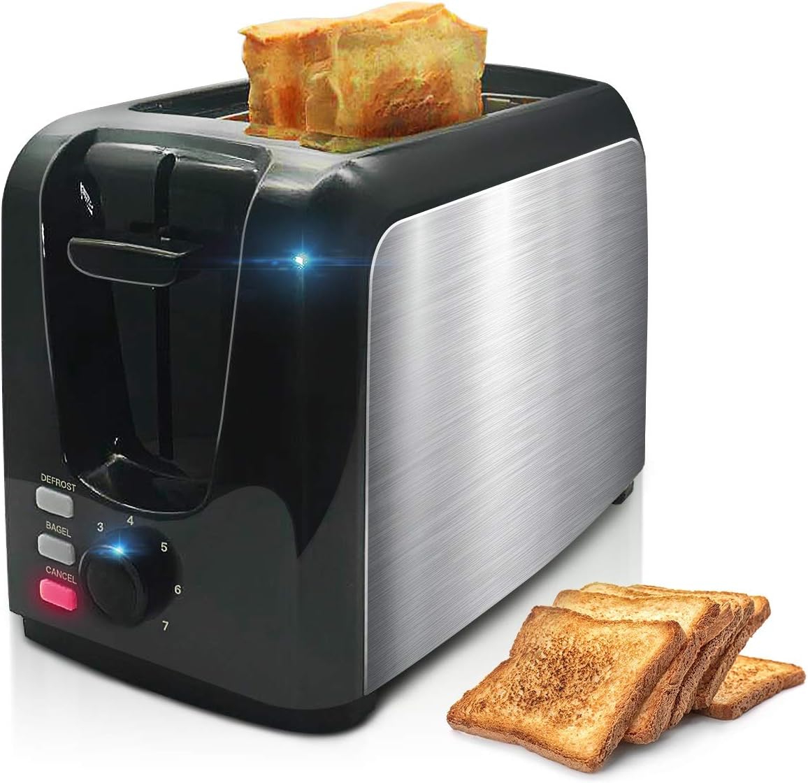 Toaster Both Amazon.com: Toaster, 2 Slice Toaster Toasts Evenly And Quickly Black ...