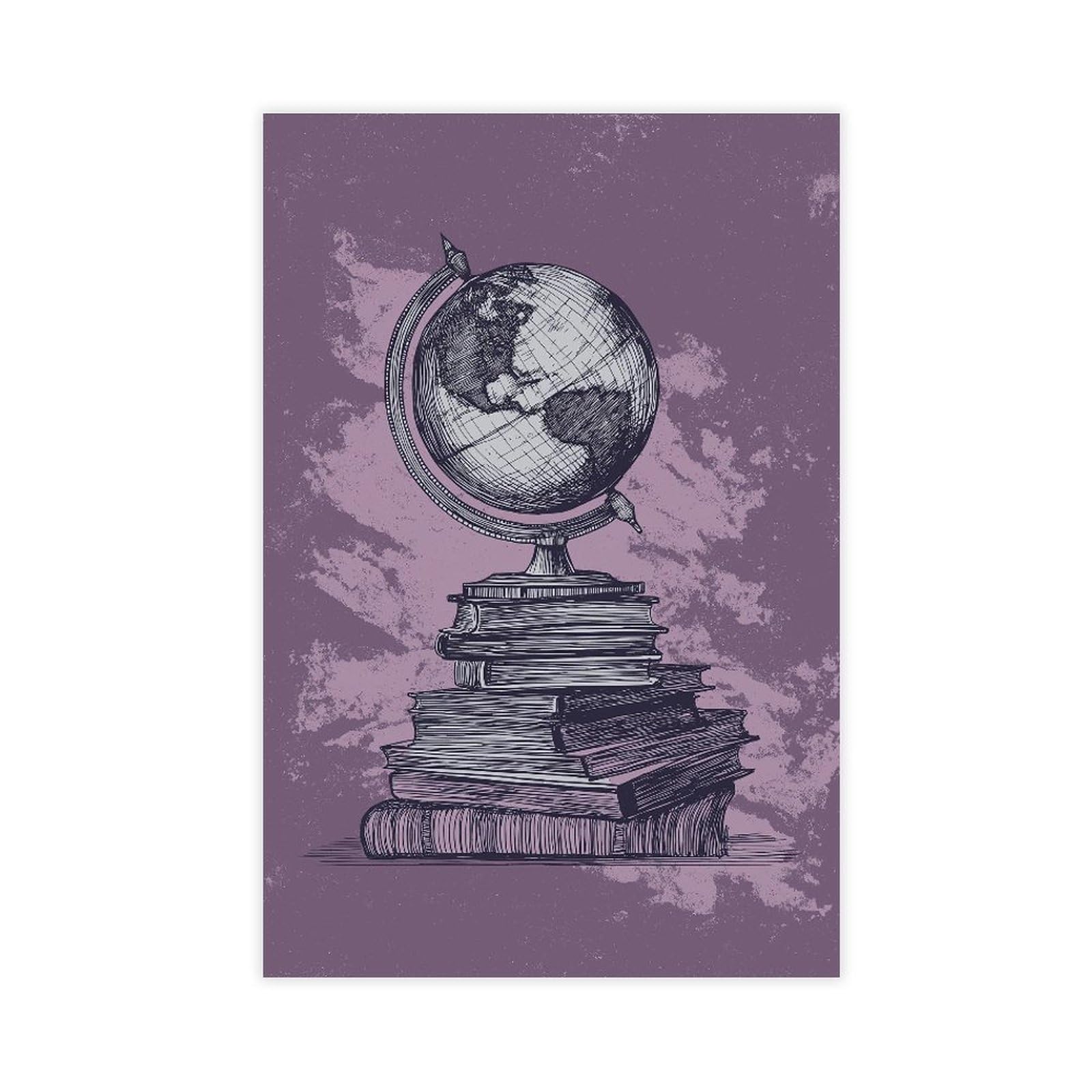 YWTJAX Purple Globe Poster Canvas Poster for Dorm Room Decor Gift