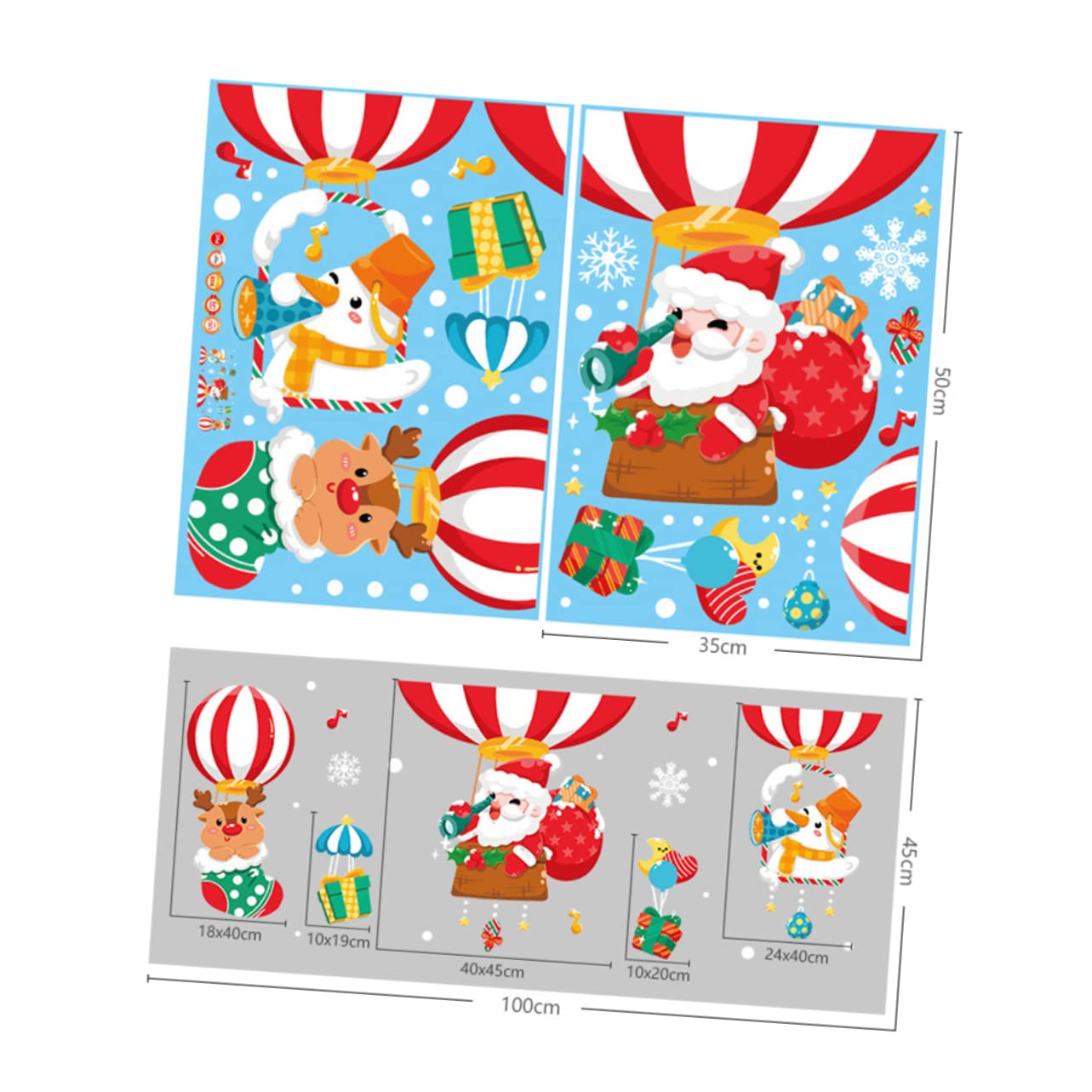 IMIKEYA 6 Pièces autocollant fenêtre bonhomme de neige s'accroche fenêtre de noël s'accroche christmas decoration noel stickers mural fond d'écran de noël décalcomanies murales de Noël PVC