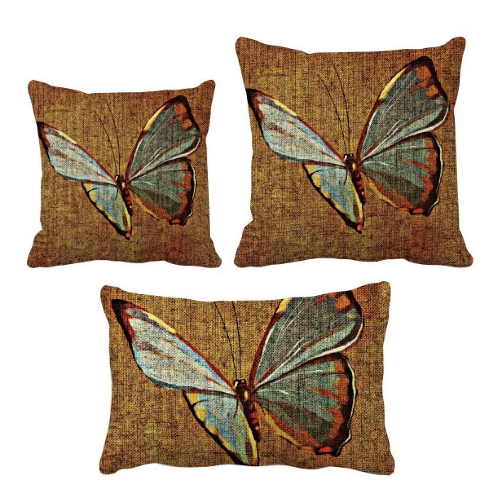 Parure de coussin papillon en lin resistant et thermoregulateur pour salon