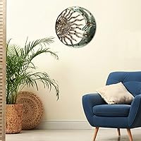 Vista 4 de Crescent Moon Sun - Placa de pared para jardín interior y exterior, decoración de pared de 20 pulgadas de metal con sol y luna