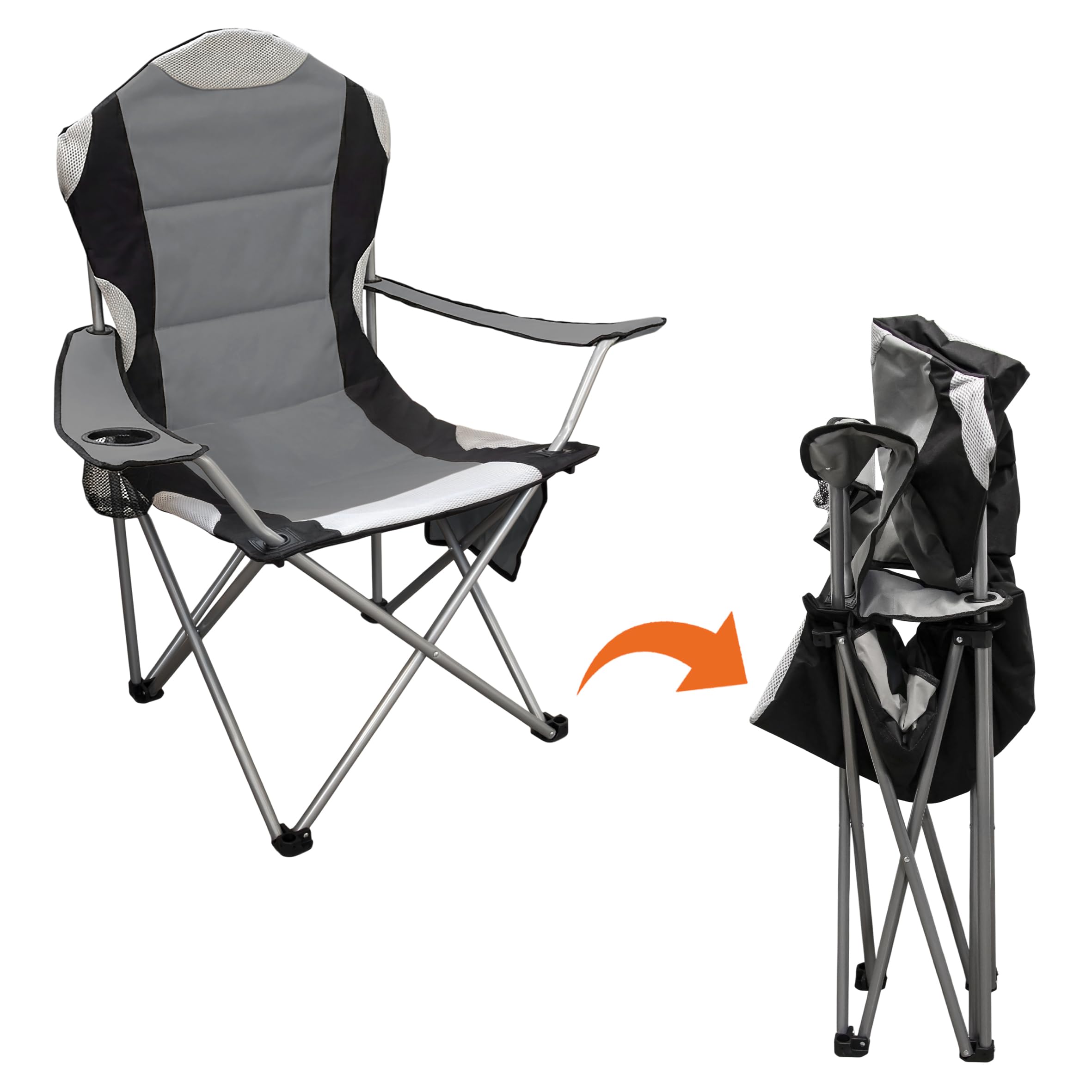 Spetebo XXL Campingstuhl Deluxe bis 150 Kg belastbar - extra breit, extra bequem, extra stabil!