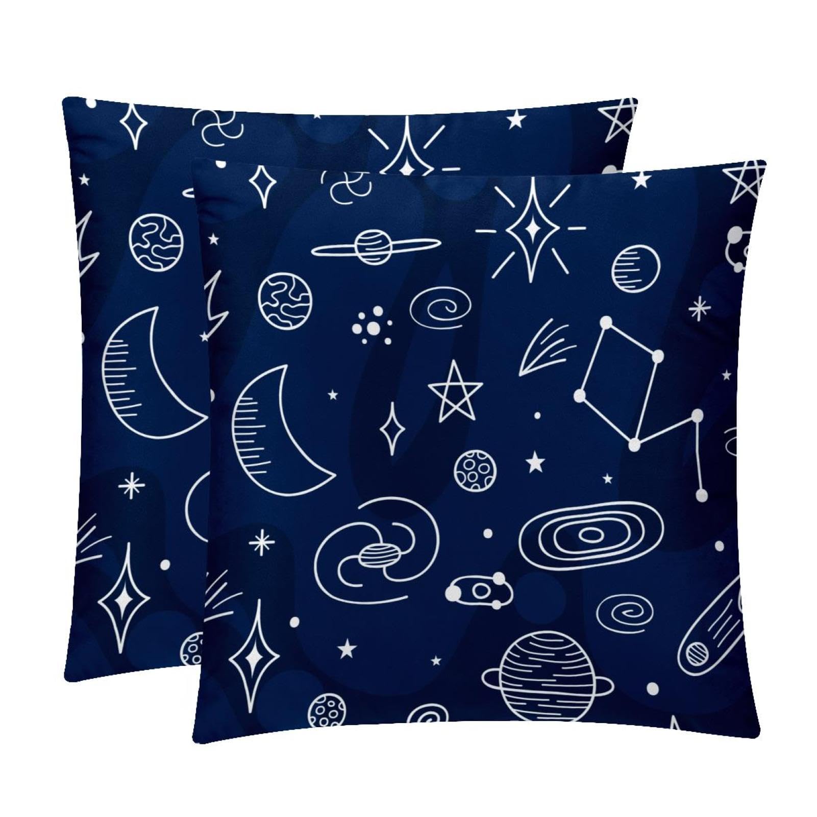 TDGKPZ Outer Space Throw Pillow Covers 2 Pack Cushion Cases Decorative Pillow Cases Home Decor 45x45cm