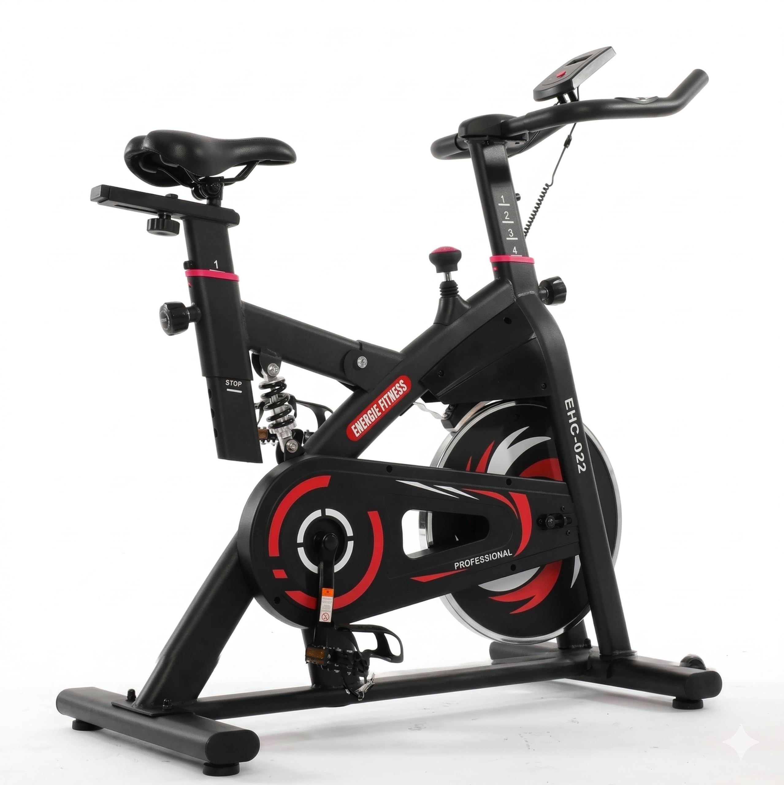 Energie Fitness Home Exercise Bike for Indoor Cardio, Cycling & Weight Loss | Stationary Exercise Bike with LCD Display to Track Time, Speed, Distance & Calories | Adjustable Seat & Handlebars, Quiet Belt Drive | Heavy Duty 150kg User Capacity Exercise Cycle for Home Gym Fitness Workouts & Training Equipment-image-42