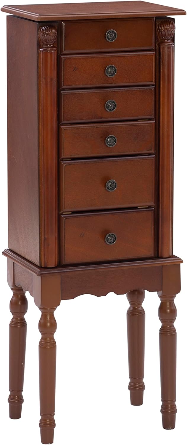 Powell Lightly Distressed "Deep Cherry" Jewelry Armoire