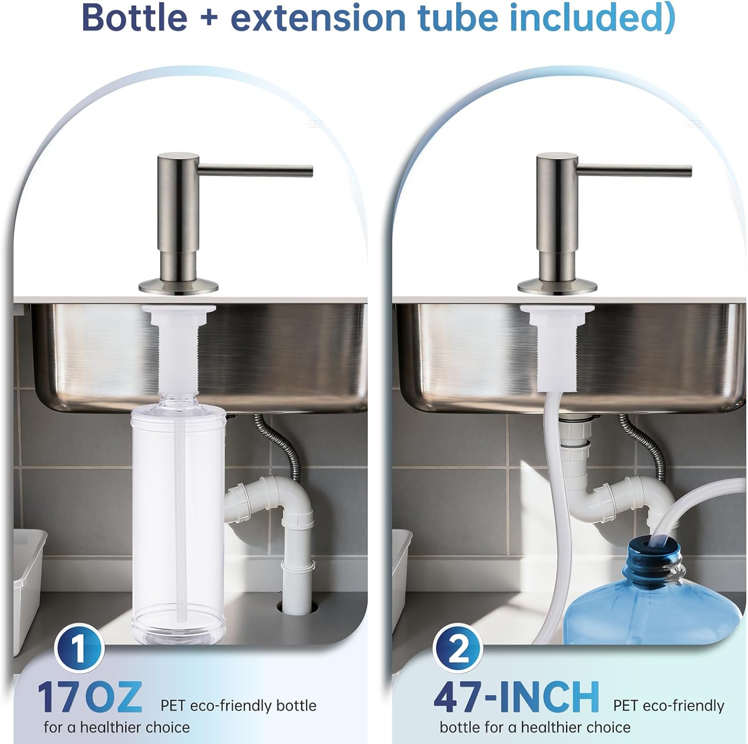 Built in Sink Soap Dispenser, Spot Resist Solid Brass De Mounted