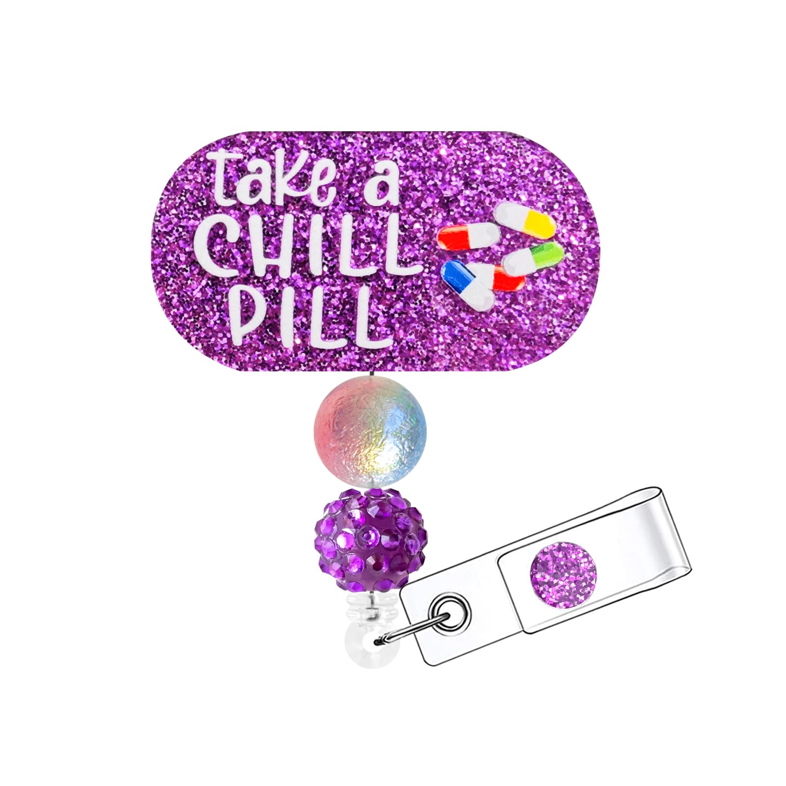 Horee Nurse Badge Reel, Cute Badge Holder Retractable with ID Clip for Nurse Accessories for Work, Funny RN Badge Holder Reels with Swivel Alligator