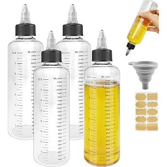 Realure Squeeze Bottle 250 ml Transparent Scale Squeeze Bottle Pack of 4
