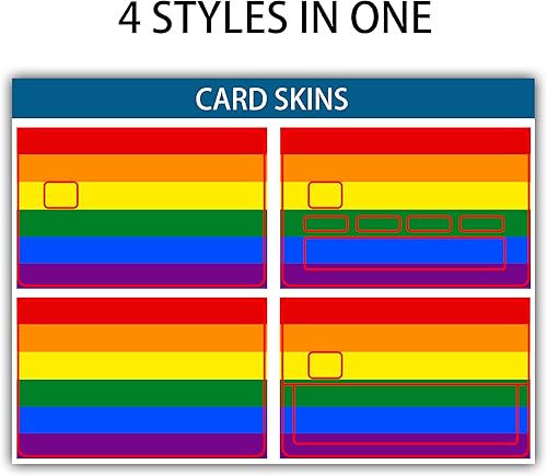 Miniatura 2 de Pegatinas de tarjeta de crédito con patrón de bandera de arco iris, sin burbujas, delgada, impermeable, antiarrugas, extraíble, de vinilo, para