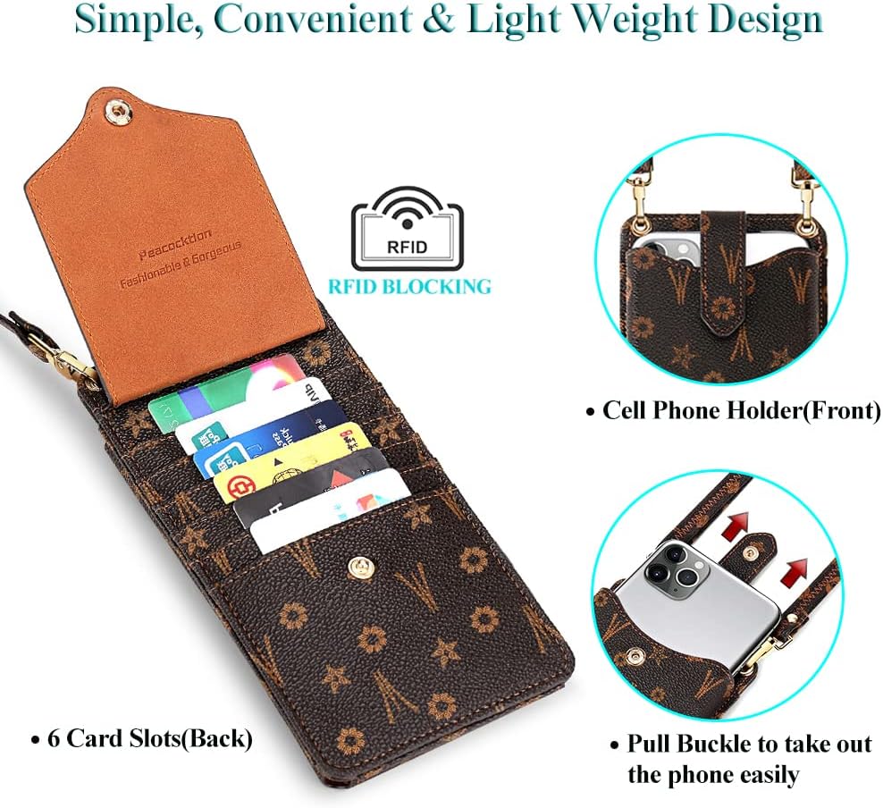 Peacocktion Small Crossbody Cell Phone Purse for Women, Lightweight Mini Small Crossbody Bags for Women with Card Slots - Image 3