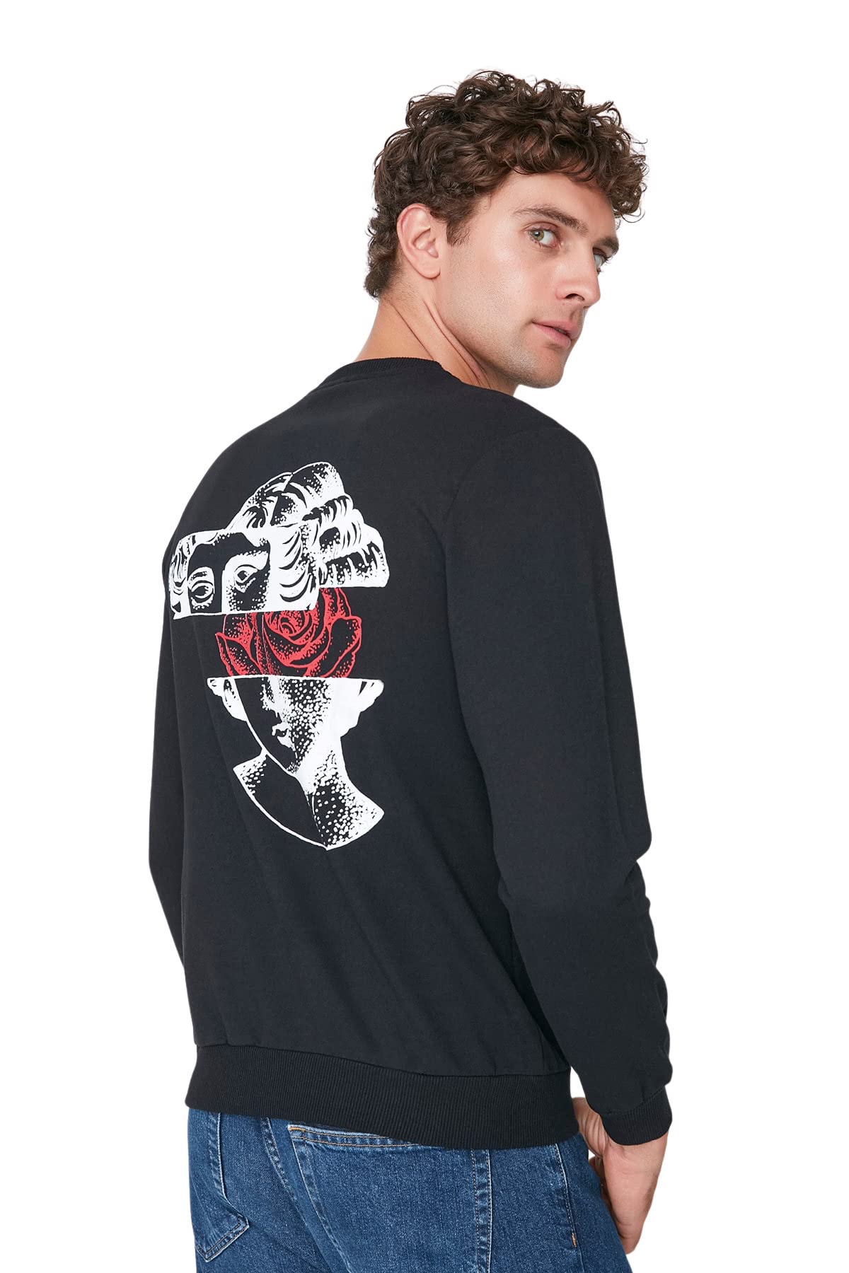 Sudadera Hombre Trendyol De Cuello Redondo - Corte Regular, Tejido De Algodón Y Poliéster, Color Liso