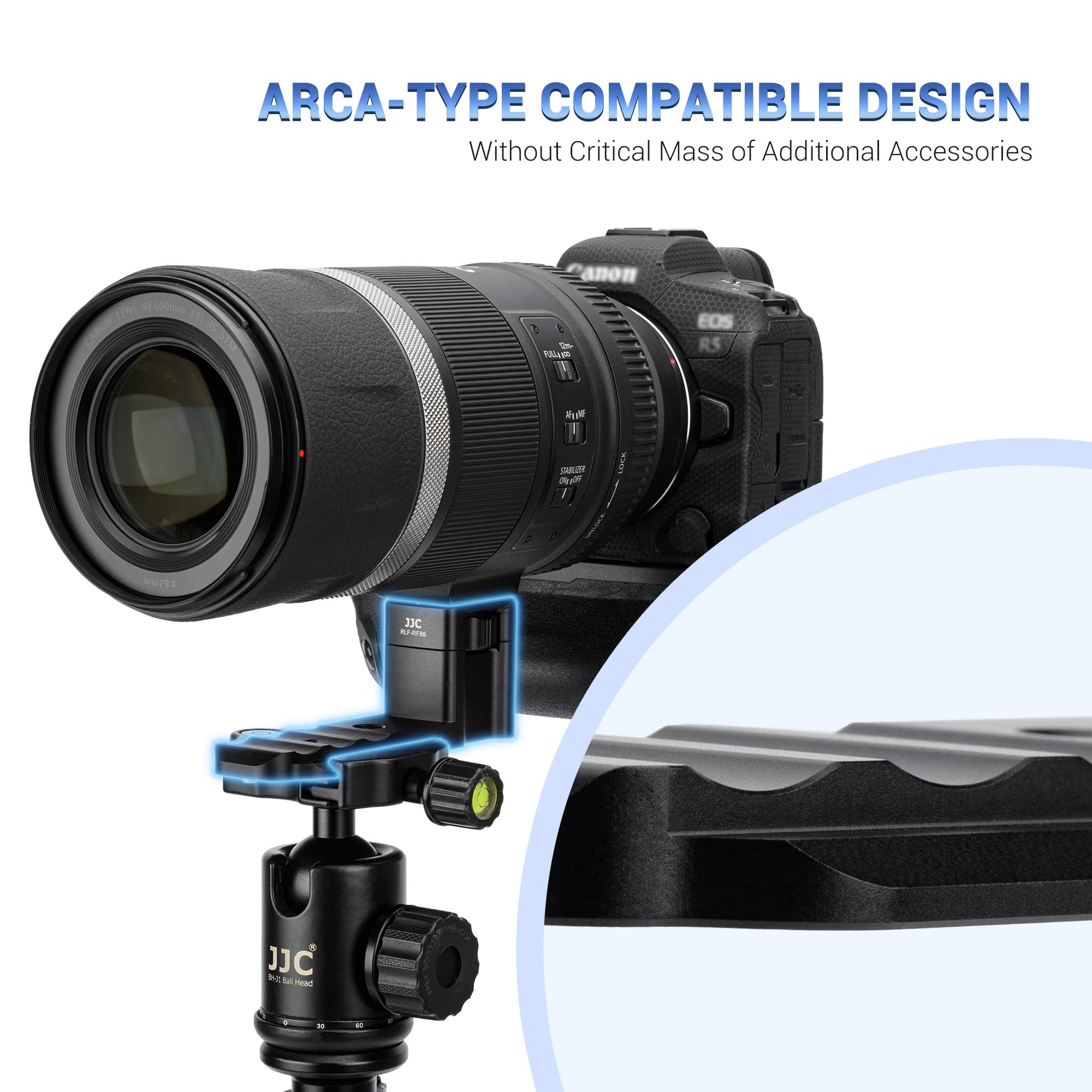 JJC Support de Pied pour Objectif Canon RF 600mm F11 is USM et RF 800mm F11 is STM, Support en Métal avec Plaque Arca