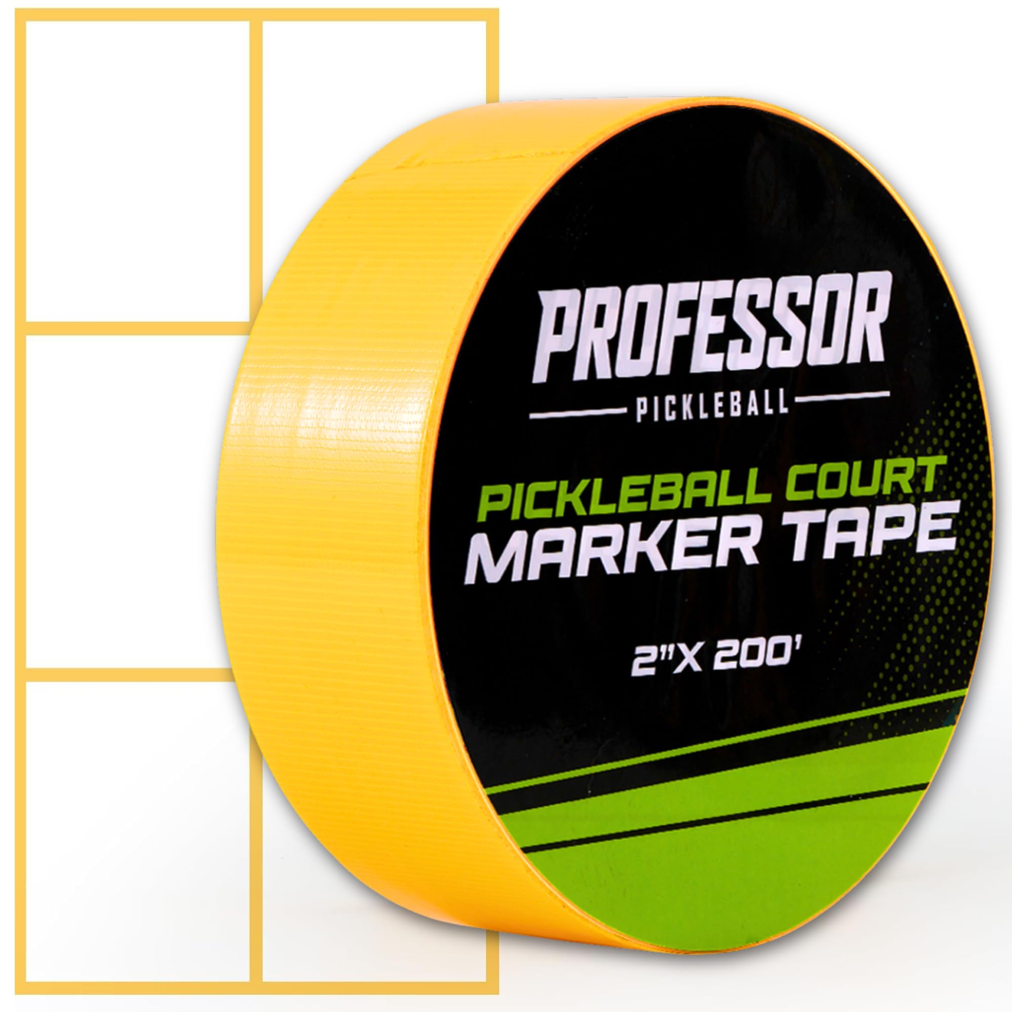 Professor Pickleball Court Tape - Makes Full Size Court - Outdoor Pickleball Marking Kit - 2" x 200 FT, Yellow Tape for Temporary Court Lines, No Residue, Quick and Easy Application-image-41