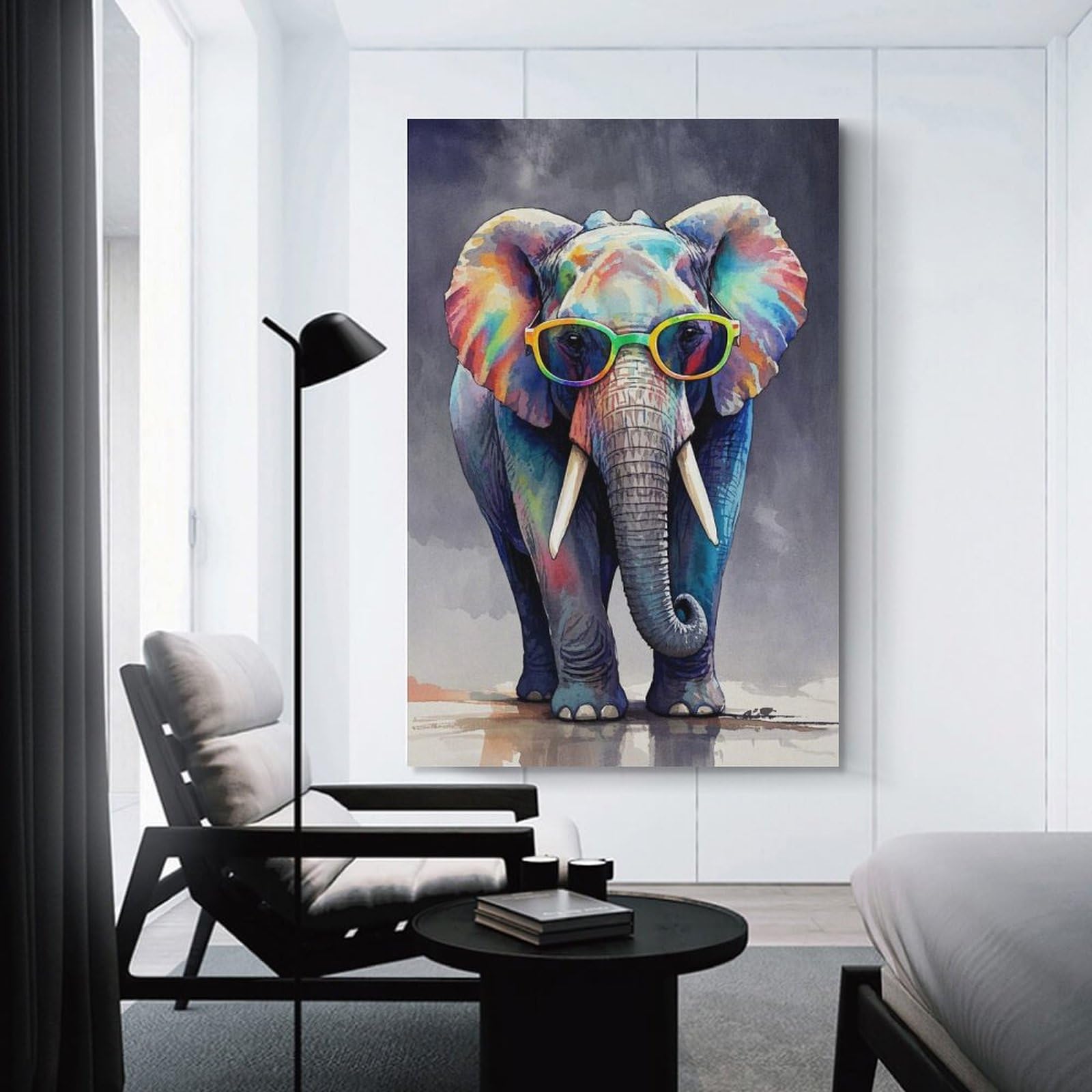 Amazon.com: ZLEIZ Funny Elephant, Watercolor Illustration of