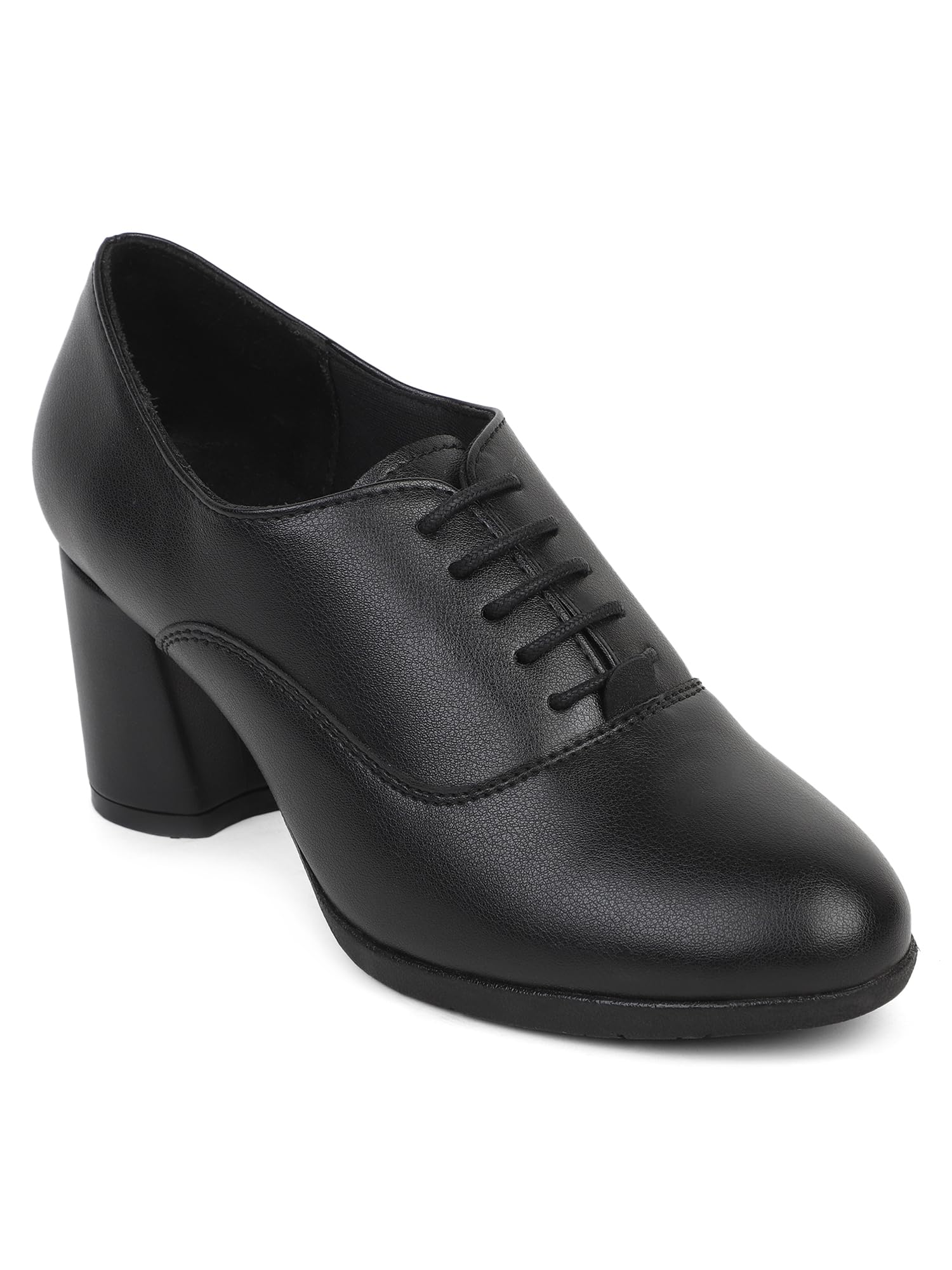 elle Women's Classic Block Heel Pumps with lace-up-picture-13