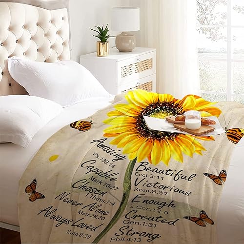 Miniatura 5 de Regalos cristianos para mujeres, manta inspiradora con versículos bíblicos, manta de oración religiosa, manta de franela suave curativa, 50 x 40