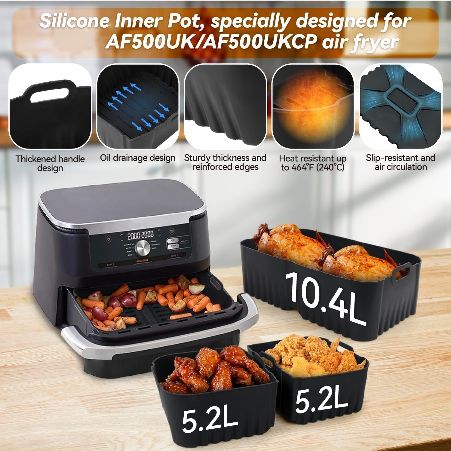 Stampo in Silicone Friggitrice ad Aria Calda per Ninja AF500EU Accessori