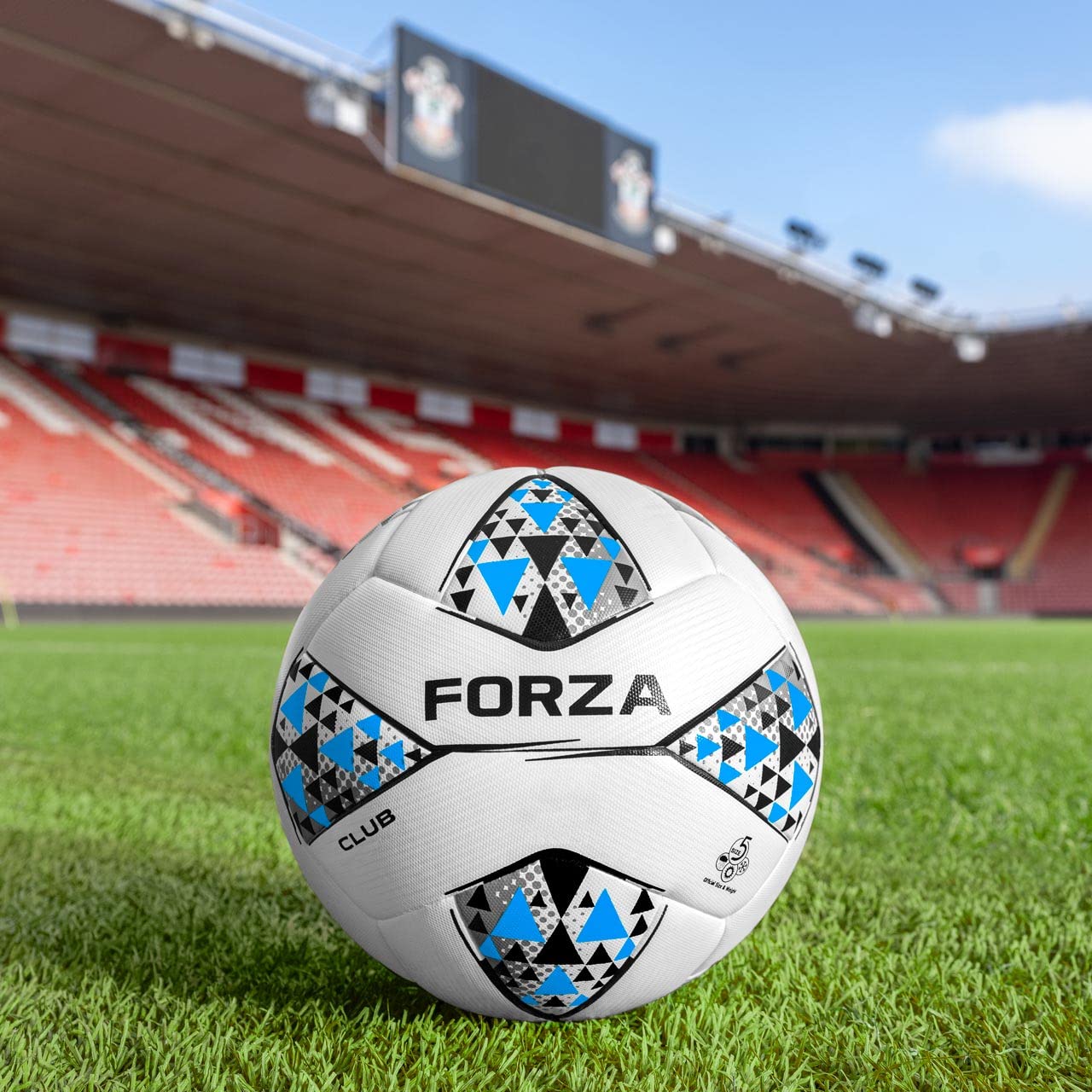 FORZA Training & Match Club Footballs - Ball Sizes: 3, 4 & 5 - Various Pack Sizes (Pack of 3, White & Blue Size 3)