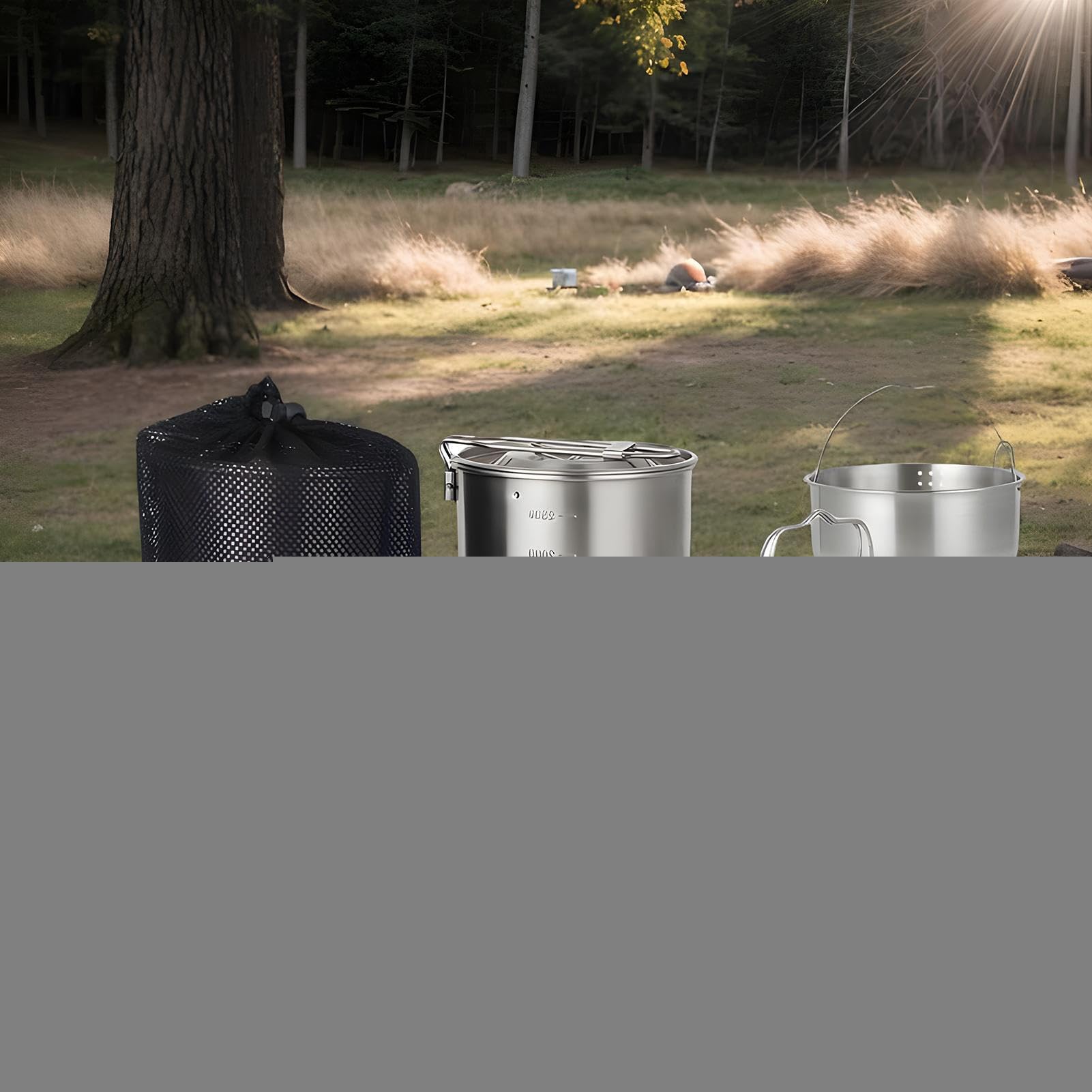 Backpacking-Kochset, Camping-Kochgeschirr-Set, leichte Überlebensausrüstung für Familien-Picknick, Reisen, Hinterhof, Rucksackreisen, Rasen, Outdoor, Wandern, Abenteuer
