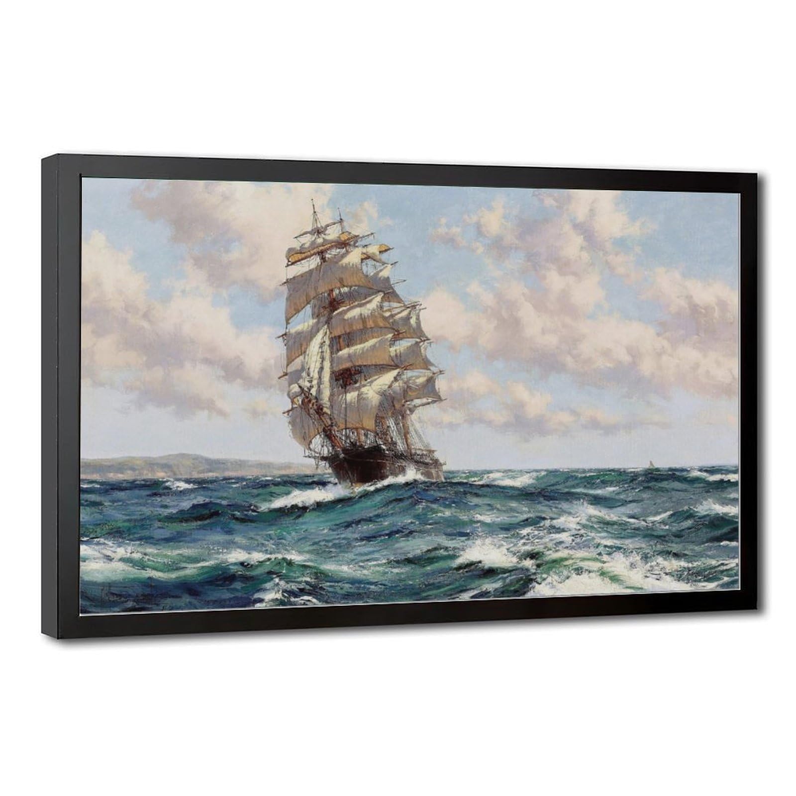 WCYB Stretched Canvas Land Ho The Clipper Ship North America by Montague Dawson Sailing Ships Prints Posters Canvas Deco Paintings Wall Art For Office Livi