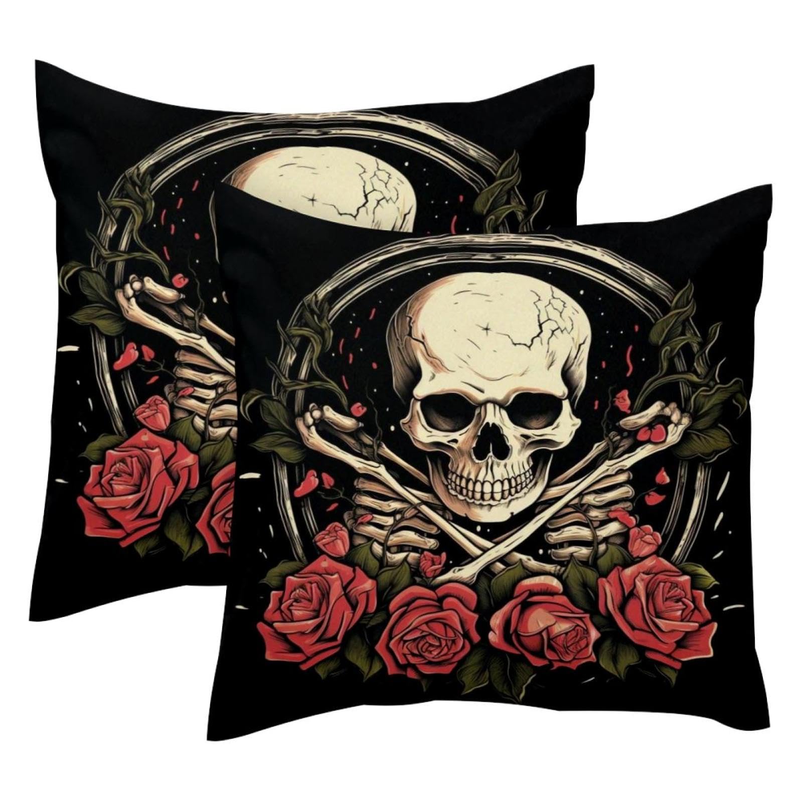 Coussin squelette rose rouge pour décorer votre canapé de salon moderne
