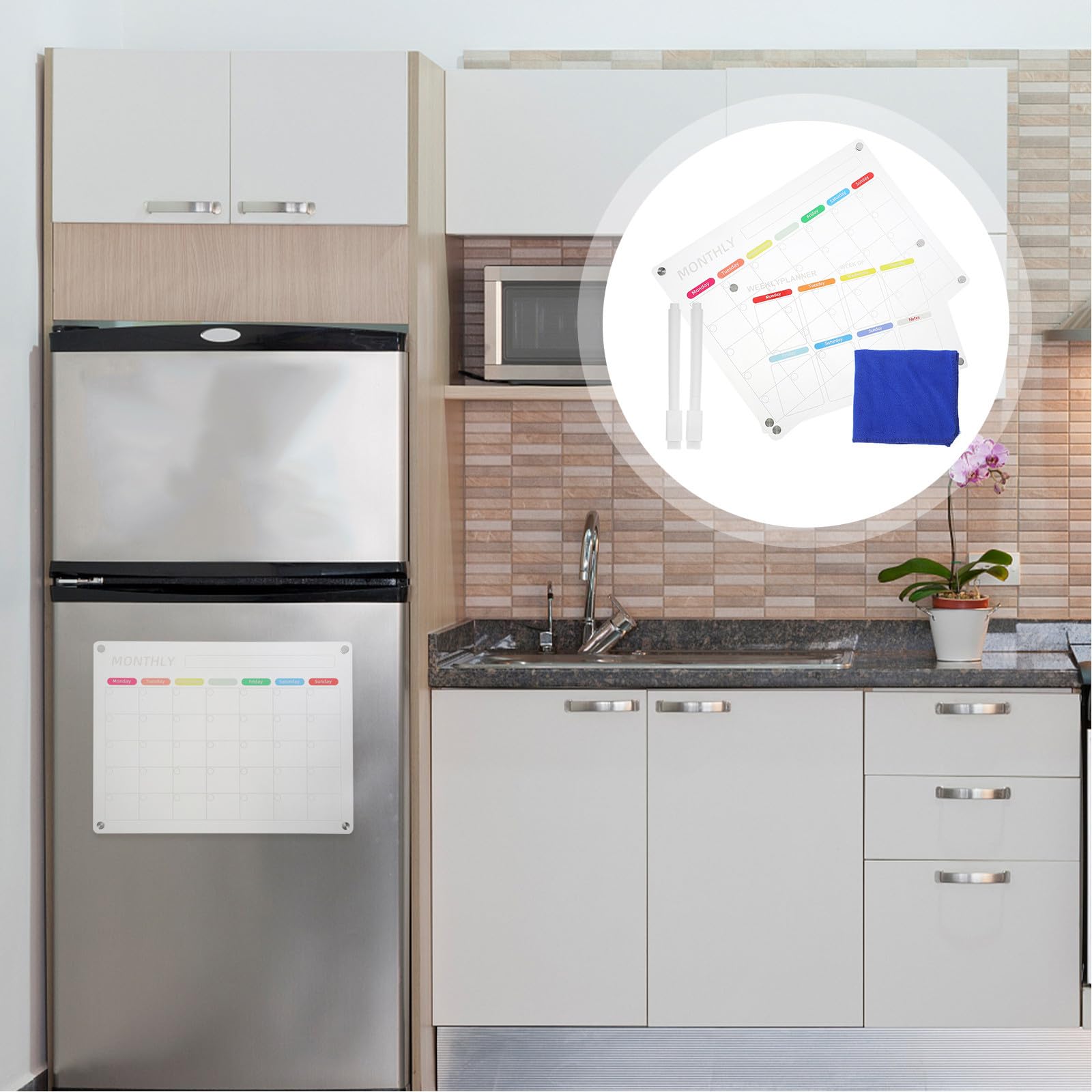 Magnetische Acryl Schreibtafel für Kühlschrank, Wiederbeschreibbar