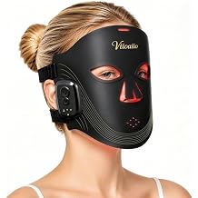 Wireless LED Light Therapy Face Mask, 850nm NIR 4-in-1 Modes 336 LEDs, 33mW/cm2 Power Red Light Therapy Face Mask with 2000mAh Rechargeable 5/10/20-Min Timer for 180 Mins Use for Home Travel Yoga