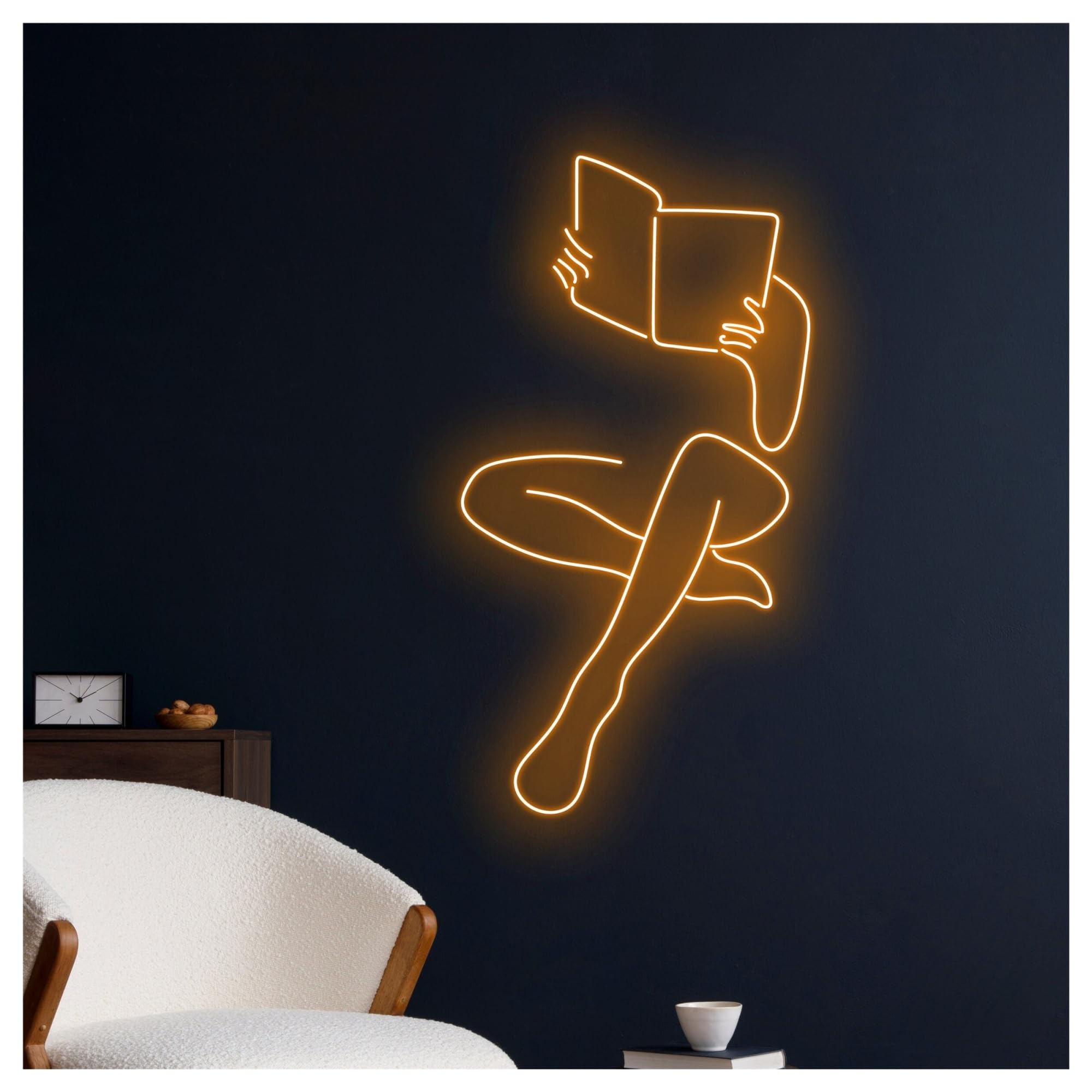 Decoración Lámparas Letrero De Neón Con Forma Libro Para Leer, Ideal Como Decoración Pared Para Habitación, Regalo Para Lectores 50cm
