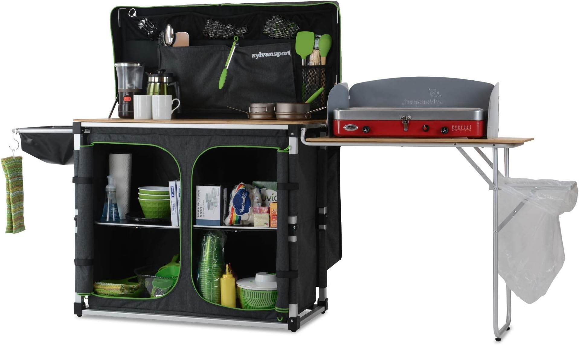 - SylvanSport Outdoor Camp Kitchen System for Easy Cooking, Clean Up, Camping Meal Prep, Glamping and Camping Essentials, Dine-o-Max Large Version