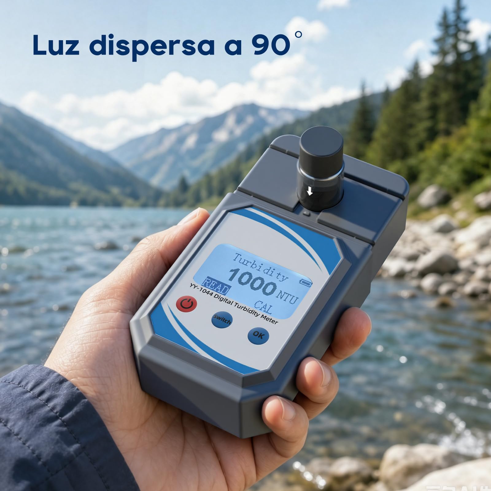 Tragbares Turbimeter, Trübungsmesser, Wasserturbimeter | 0-1000 NTU, für Landwirtschaft, Ernährung, Gastgewerbe und Wasserqualitätskontrolle