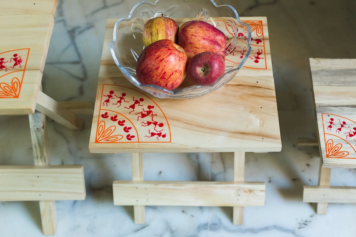 IVEI warli Wooden Portable Folding Table - Medium (12in) 4