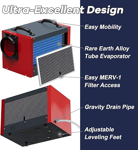 Miniatura 7 de Abestorm Deshumidificador de espacio de arrastre de 120 pintas, deshumidificadores comerciales para sótano, deshumidificador industrial debajo de la