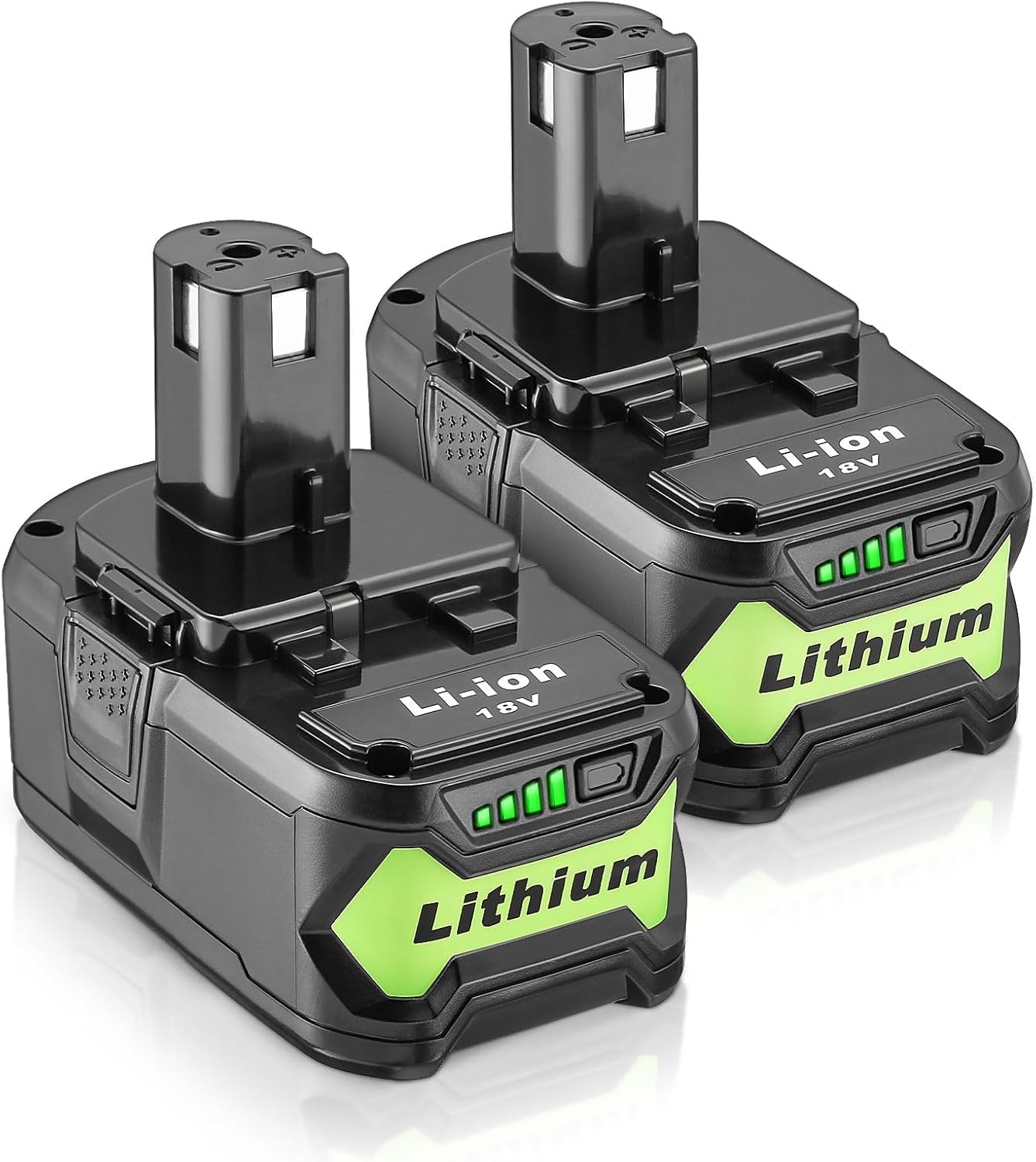 2 Pack 6000mAh 18V Lithium Battery Compatible with Ryobi 18V ONE+ Cordless Power Tools, Fits P102 P103 P104 P105 P107 P108 P109
