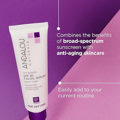Miniatura 2 de Andalou Naturals DIY Booster SPF 30 Suero facial sin perfume, protector solar facial antienvejecimiento con protección de amplio espectro,