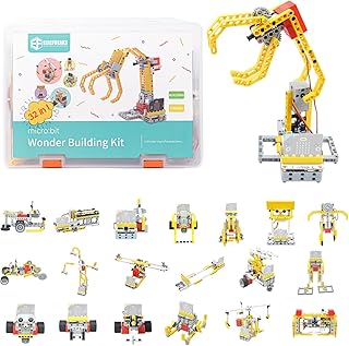 ELECFREAKS microbit 32 in 1 Wonder Sensor Kit, Makecode Programmable Learning Kit with Building Bricks/Sensors/Wukong Expansion Board(Without Micro:bit)