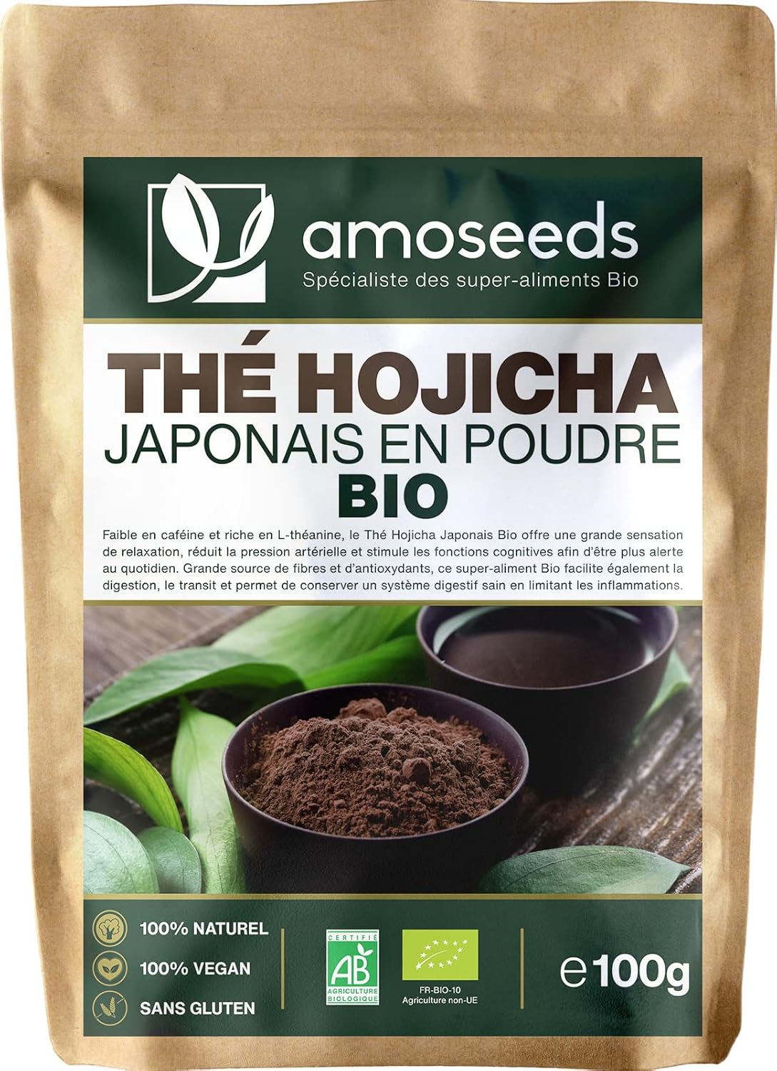 Amoseeds - Thé Hojicha en Poudre Bio 100G