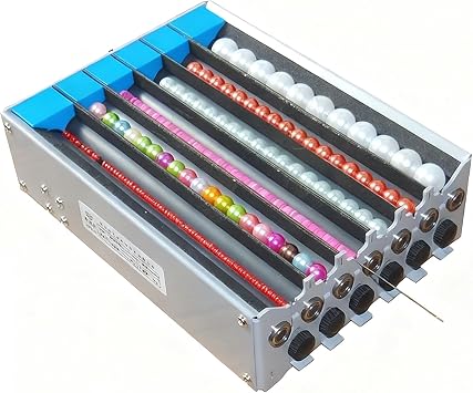 6 Channels Electric Bead Spinner - Adjustable Bead Stringing Machine with Fixed-Length Device for Jewelry Making, Bracelets & Necklaces -Fits All Bead Types