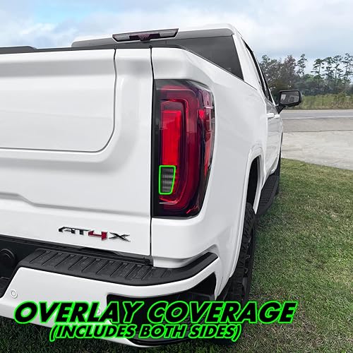 Miniatura 10 de SlickMod Tinte de humo de vinilo precortado para GMC Sierra 1500 2019-2023 (LED) (20% humo oscuro, 2. recorte de luz trasera)