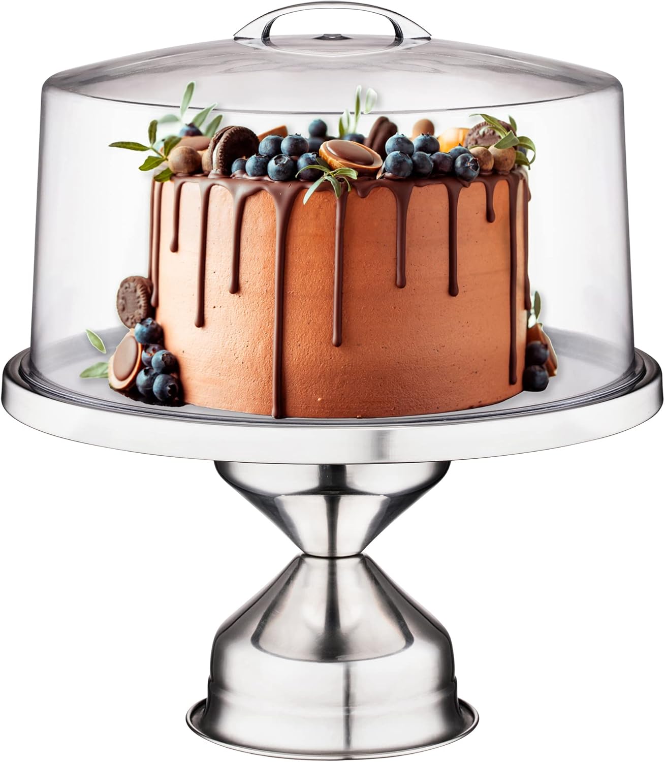 Tiger Chef 13" Cake Stand Stainless Steel with Dome and Pie Spatula